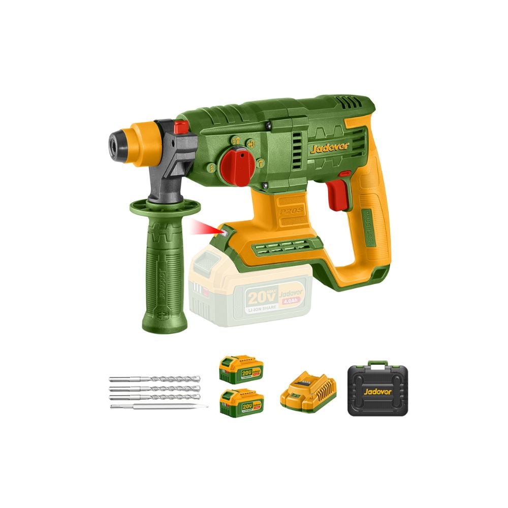 Martelete Perfurador Rompedor 20V 7/8" C/2 Baterias+Carregador+Maleta Jadever - imagem 1