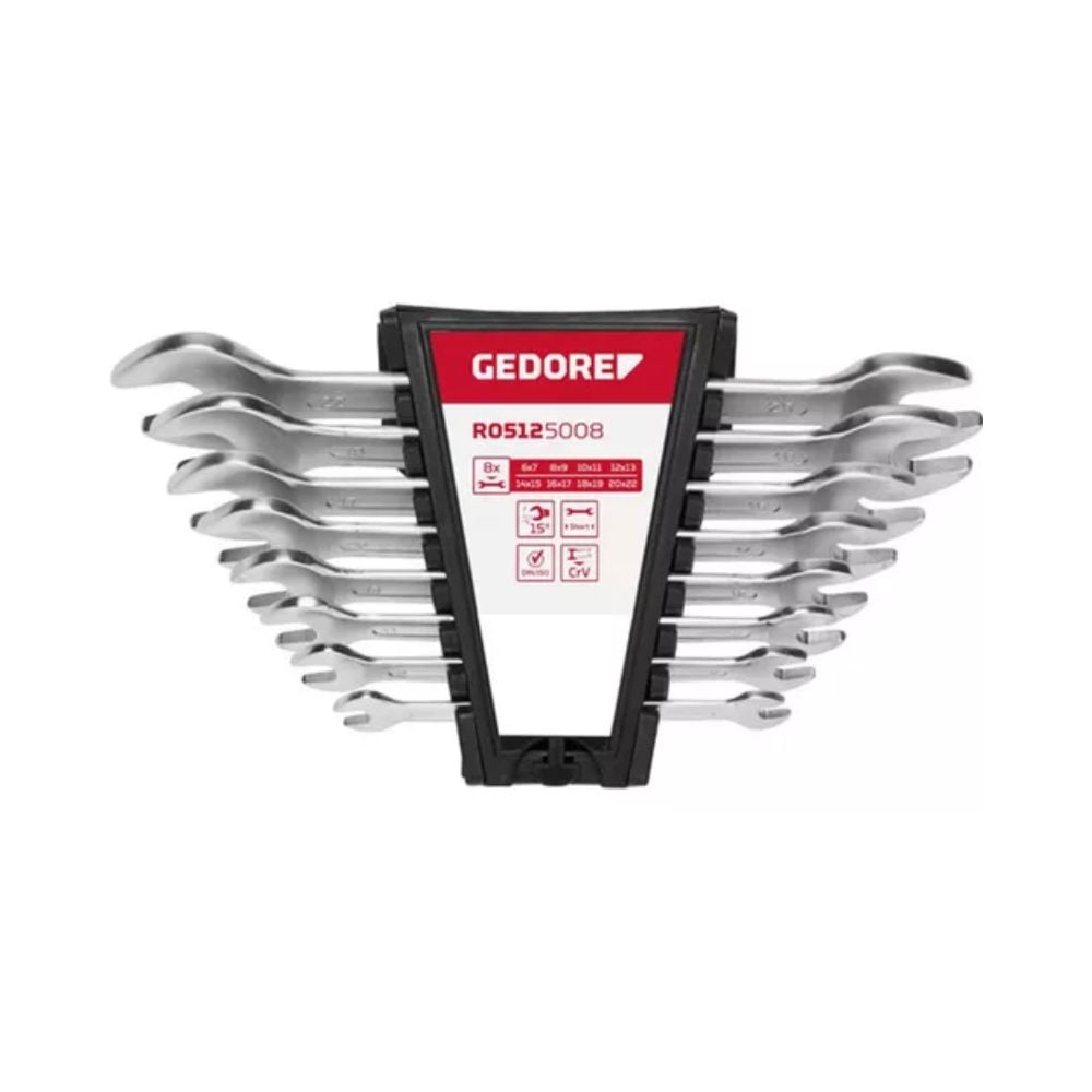 Chave Fixa Gedore Cromo Vanadium 6 a 22mm com 8 Peças 4603
