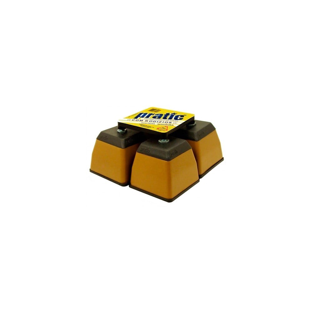 Pé Geladeira / Fogão Plástico Quadrado Pratic Bege