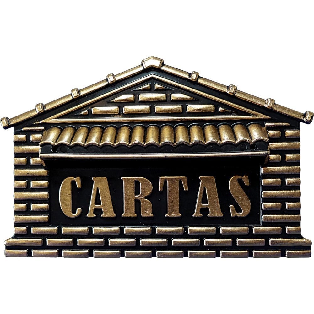 Caixa Carta Real Plástico "Casinha" N04P Ouro Média 65