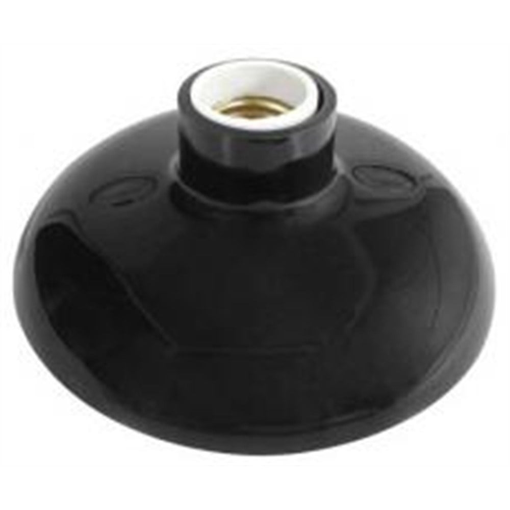 Plafonier PVC Perlex Preto Redondo Soquete Porcelana E27 125/0