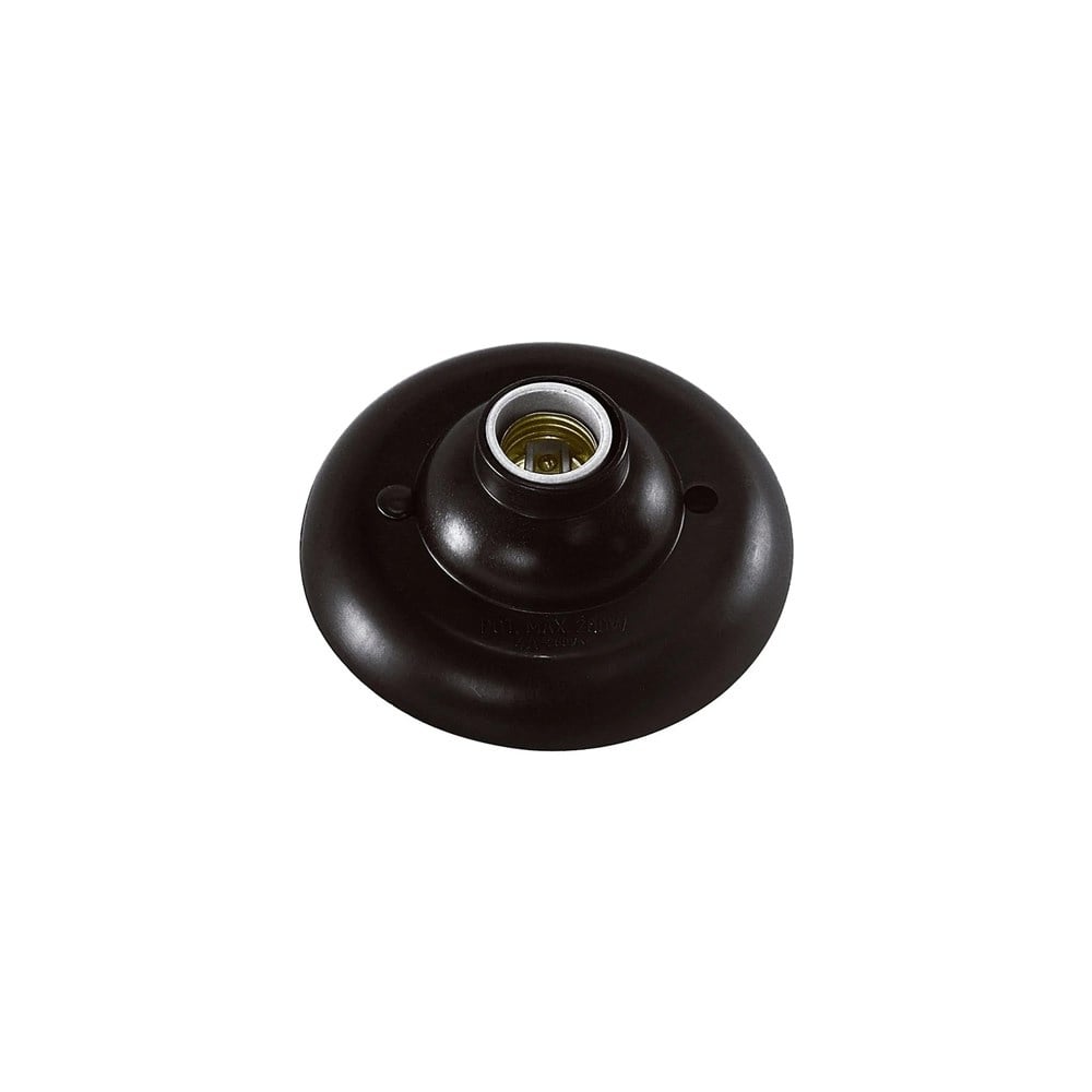 Plafonier PVC Interneed Preto Redondo Soquete Porcelana E27 11156