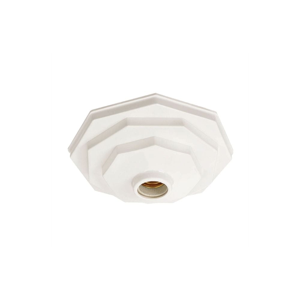 Plafonier PVC Pavilonis 910 Branco Sextavado Soquete Porcelana 891001/200