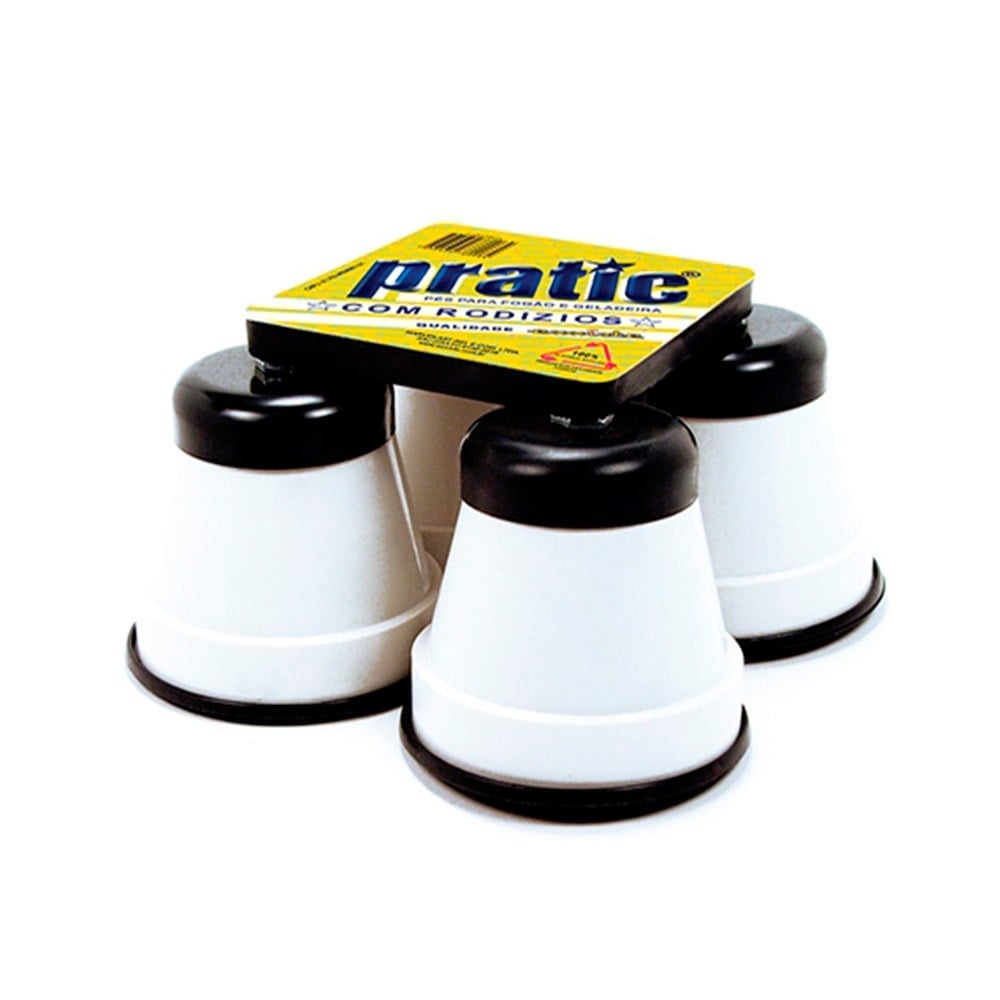 Pé Geladeira / Fogão Plástico Redondo Pratic Branco
