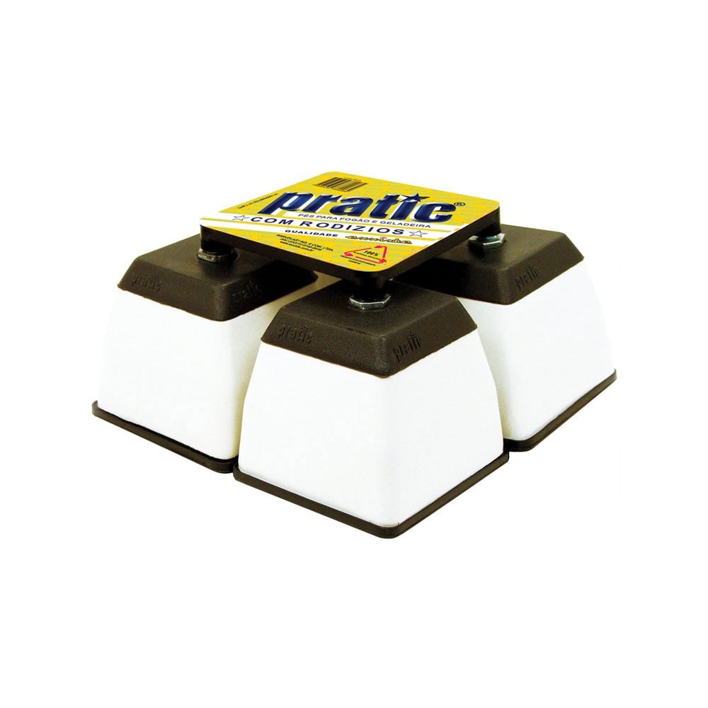 Pé Geladeira / Fogão Plástico Quadrado Pratic Branco