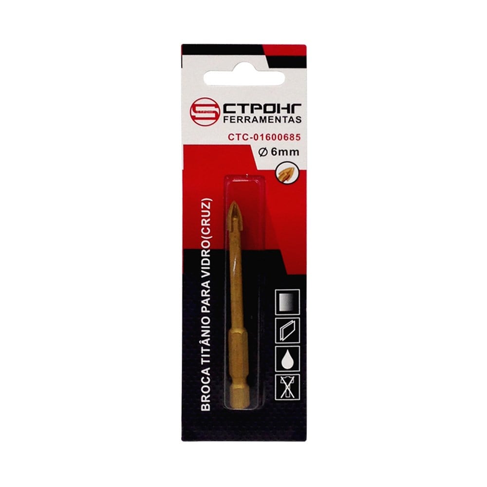 Broca para Vidro Titânio CTPOHR 6mm 504